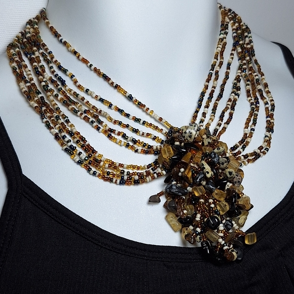 Ann N Eve Exquisite Southwestern Beaded Collar Necklace - Picture 2 of 8